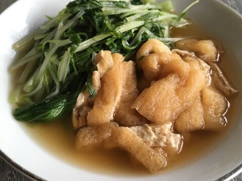 水菜と油揚げの煮浸し♪